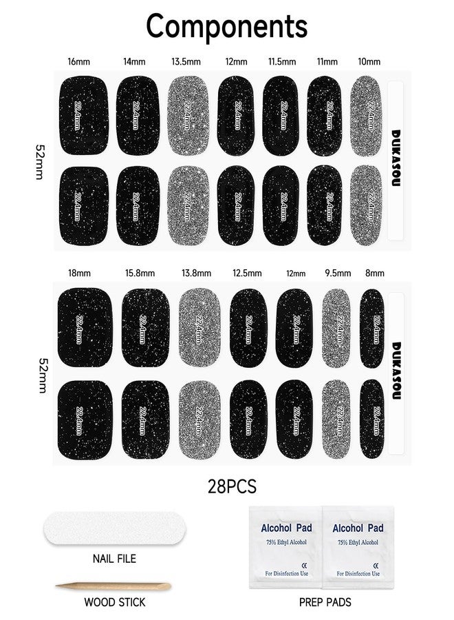 DUKASOU Semi Cured Gel Nail Strips (Dancing Queen), 28 pcs UV Gel Nail Stickers for Women Work with Any UV Lamps, Salon Quality Nails Wraps for Home DIY Nails Art - Image 5